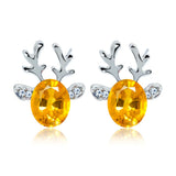 Boucles d'oreilles en cristal en forme de renne festif