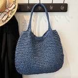 Sac Cabas en Paille | Grand Sac à Épaule Vintage