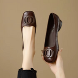 Ballet flats in Opium Leather