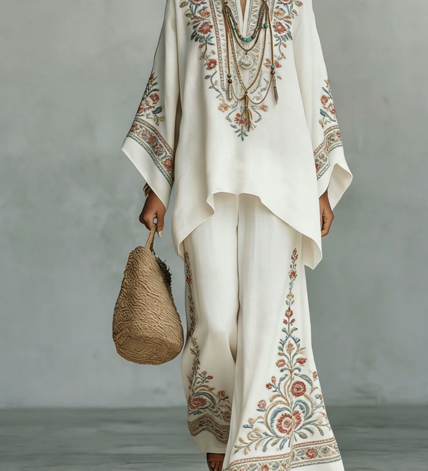 Céline | Ensemble en Lin Élégant Deux Pièces