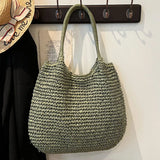 Sac Cabas en Paille | Grand Sac à Épaule Vintage