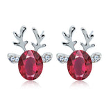 Boucles d'oreilles en cristal en forme de renne festif