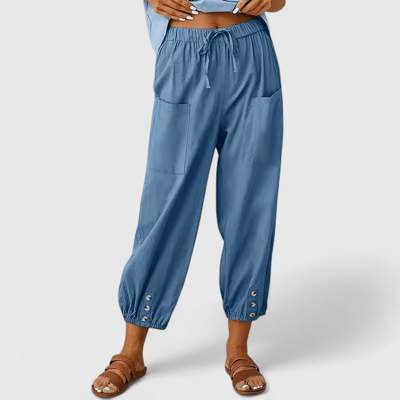Eliza | Pantalons Élegants à Jambes Larges