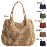 Sac Cabas en Paille | Grand Sac à Épaule Vintage