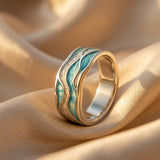 Bague Ripple en Argent de Mer Turquoise