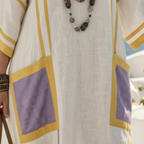 Zafira | Robe maxi à poches à col en V et manches courtes