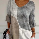 Pull en Tricot pour Femmes avec Motif Géométrique Abstrait
