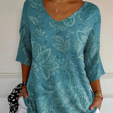 Women's Vintage Ethnic Floral Print Knitted Sweater