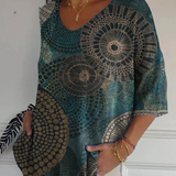 Pull en tricot abstrait géométrique totem vintage pour femmes