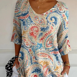 Women's Vintage Ethnic Floral Print Knitted Sweater