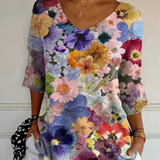 Pull en maille floral vintage pour femmes