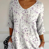 Vintage Floral Knitted Pullover for Women