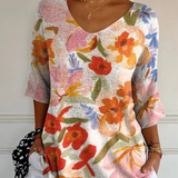 Vintage Women's Floral Knitted Jumper