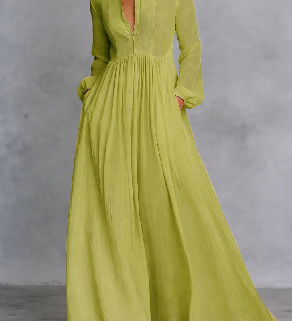 Serena | Robe Maxi Flottante à Boutons