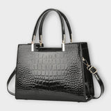 Sac à main en cuir crocodile brillant