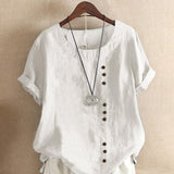 Blouse Aérée avec Patte de Boutonnage