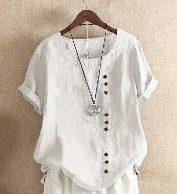 Blouse Aérée avec Patte de Boutonnage