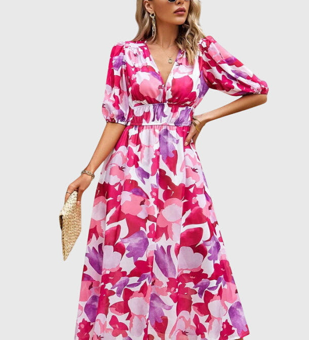 Joyce | Robe Midi Florale Flatteuse