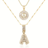 Collier initial en pavé | Or