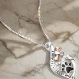 Collier Patte Chanceuse avec Cœur, Os & Infini – Pendentif « Toujours dans mon cœur »