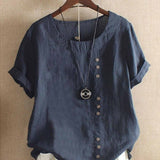 Blouse Aérée avec Patte de Boutonnage