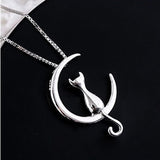Collier élégant chat et croissant