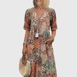 Monica | Robe Midi Florale Élégante