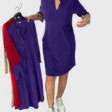 Clarissa | Robe unie à col en V