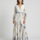Lavinia | Robe Maxi Fleurie à Manches Longues et Décolleté en V