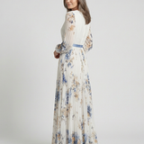 Lavinia | Robe Maxi Fleurie à Manches Longues et Décolleté en V