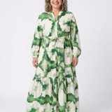 Sabine | Robe Maxi à Manches Longues avec Ceinture à Nouer