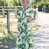 Sabine | Robe Maxi à Manches Longues avec Ceinture à Nouer