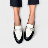 Xara™ | Mocassins Noirs Métalliques