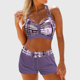 Gertrude | Ensemble de Bikini Taille Haute Côtelé