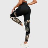 Anne | Pantalons de Sport Imprimé Léopard Taille Haute