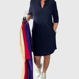 Clarissa | Robe unie à col en V