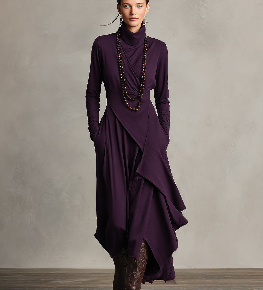 Natalia | Robe Maxi Tricot Asymétrique
