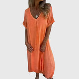 Nelle | Robe V-Cou Légère et Élégante