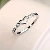Bague Accent en Cristaux Cœur Ouvert