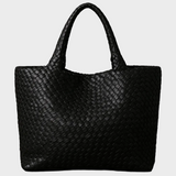 Sac fourre-tout en cuir tissé à la main Lana