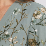 Evadne | Floral V-Neck Short-Sleeved Maxi Dress