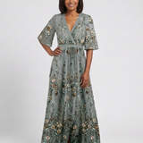 Evadne | Floral V-Neck Short-Sleeved Maxi Dress