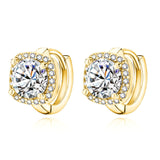Boucles d'oreilles carrées Nadine | Or Blanc
