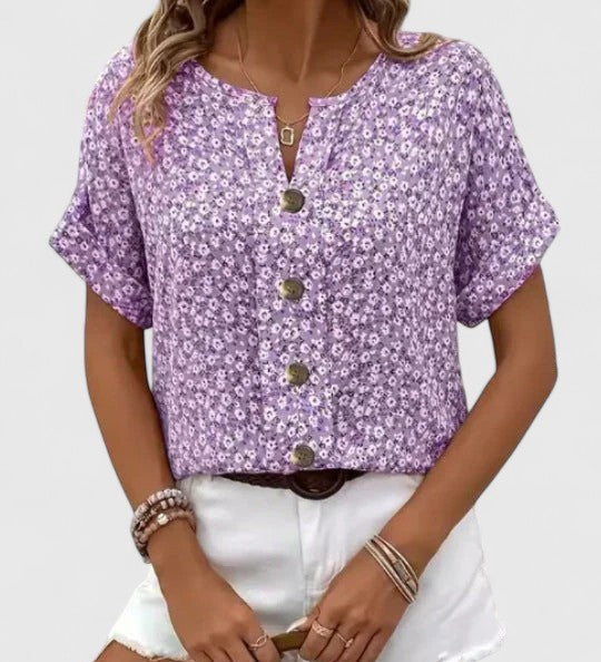 Camille | Haut Floral Élegant d'Été