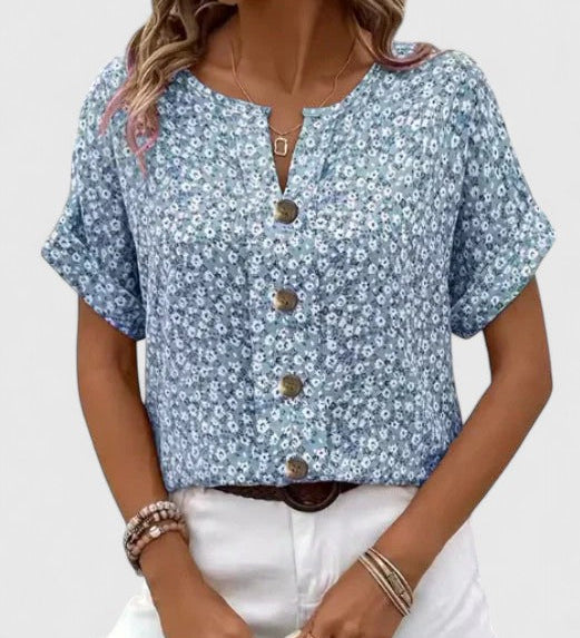 Camille | Haut Floral Élegant d'Été
