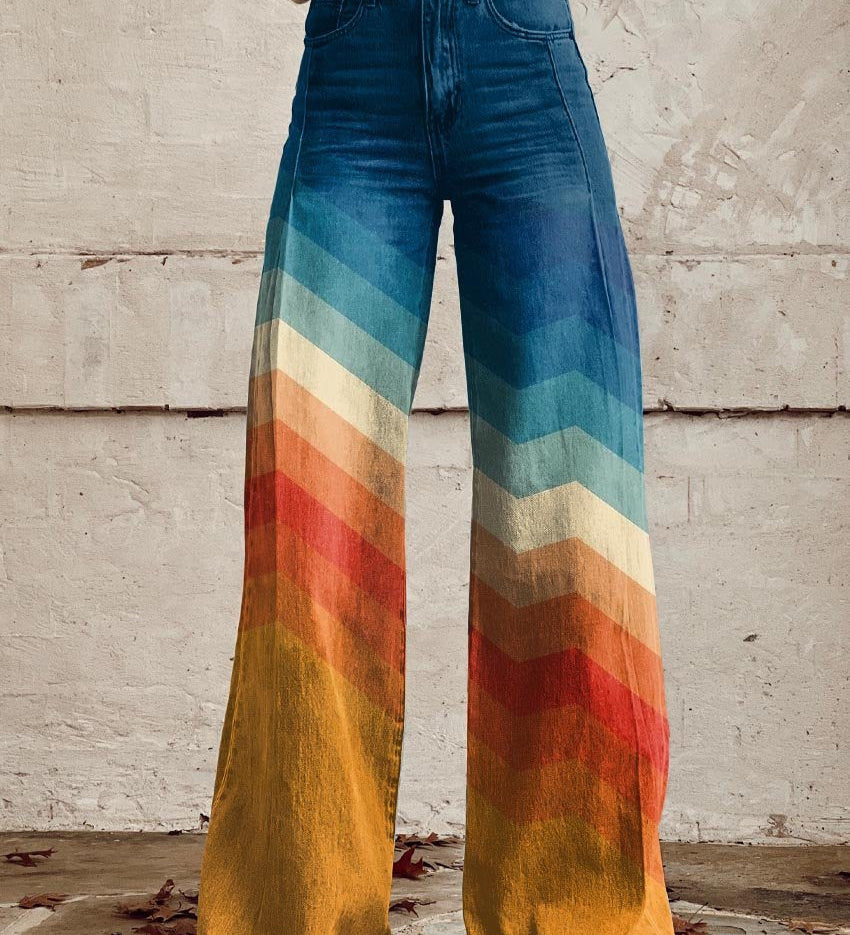 Léa - Pantalon Zigzag Rétro Élégant
