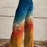 Léa - Pantalon Zigzag Rétro Élégant