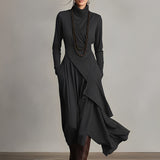 Natalia | Robe Maxi Tricot Asymétrique