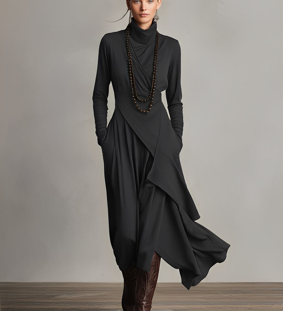 Natalia | Robe Maxi Tricot Asymétrique