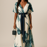 Nayla | Robe maxi avec imprimé aquarelle